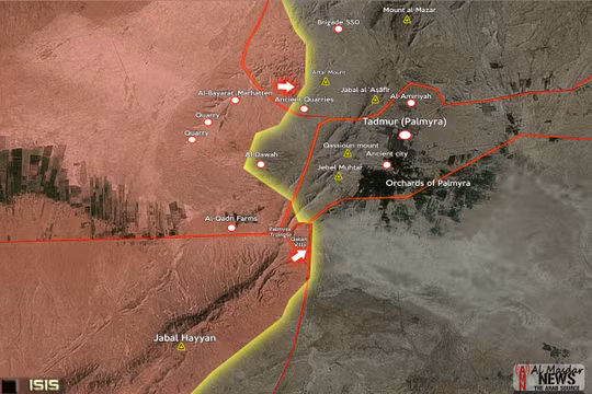 Quân đội Syria giải phóng khu trại Al-Qatar, tấn công về Vườn cây Palmyra