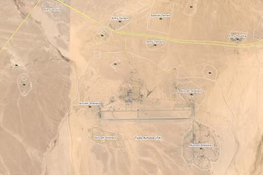 Bản đồ vị trí căn cứ không quân Tiyas