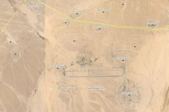 Bản đồ vị trí căn cứ không quân Tiyas