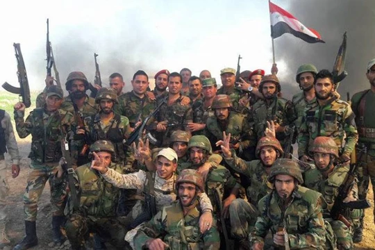 Binh sĩ quân đội Syria trên chiến trường cao nguyên Golan - ảnh minh họa Masdar News