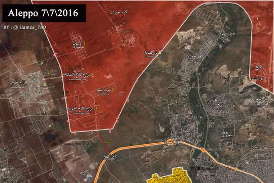 Bản đồ chiến sự khu vực Mallah Aleppo