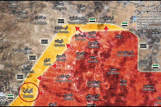 Bản đồ chiến sự vùng Đông Bắc tỉnh Hama