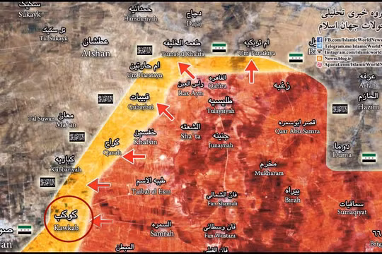 Bản đồ chiến sự vùng Đông Bắc tỉnh Hama