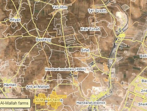 Bản đồ khu vực Al - Malaah miền Bắc Aleppo