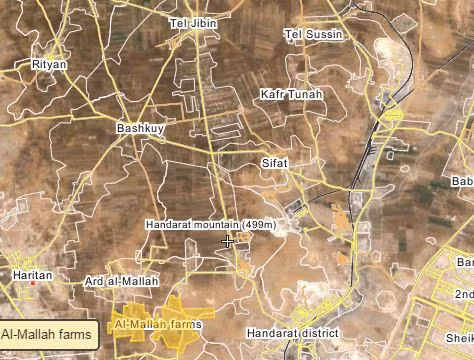 Bản đồ khu vực Al - Malaah miền Bắc Aleppo