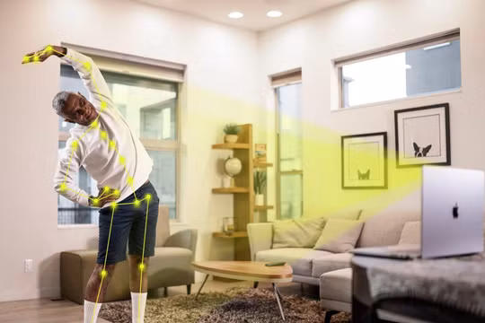 Kemtai đã phát triển phần mềm theo dõi chuyển động sử dụng AI và thị giác máy tính để hướng dẫn bệnh nhân tự tập vật lý trị liệu tại nhà. Ảnh Courtesy