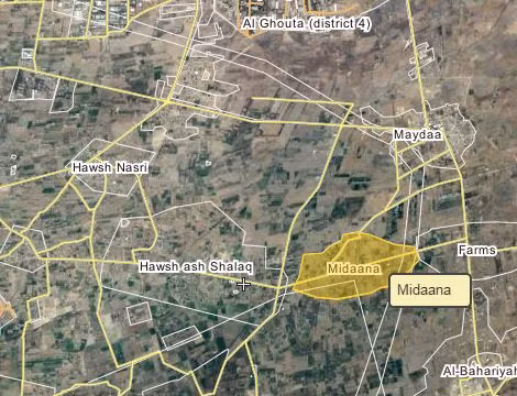 Bản đồ chiến sự khu vực làng Mayd'ani 