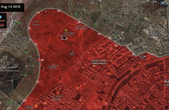 Bản đồ chiến sự Aleppo.