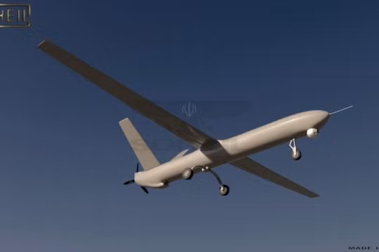 Chiếc máy bay không người lái Shahed 129 do Iran sản xuất, được cho là bị bắn hạ ở thị trấn al-Tanf