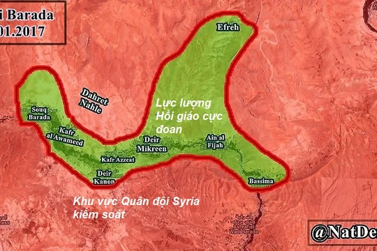 Chiến tuyến khu vực Wadi Barada thu hẹp nhanh chóng