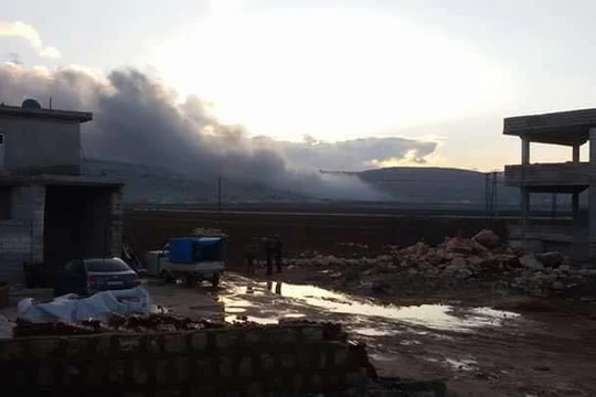 Thị trấn Sarmada sau vụ không kích của Mỹ