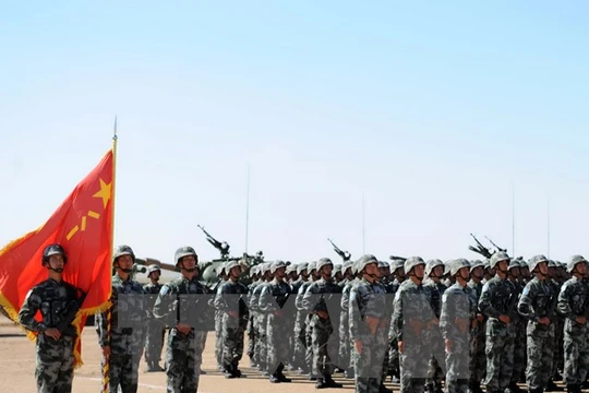 Binh sỹ Trung Quốc trong một cuộc tập trận. Ảnh minh họa. (Nguồn: THX/TTXVN)