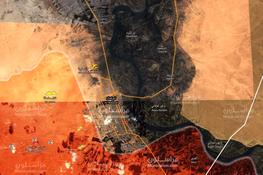Bản đồ tình hình chiến sự khu vực thành phố Albukamal - ảnh South Front
