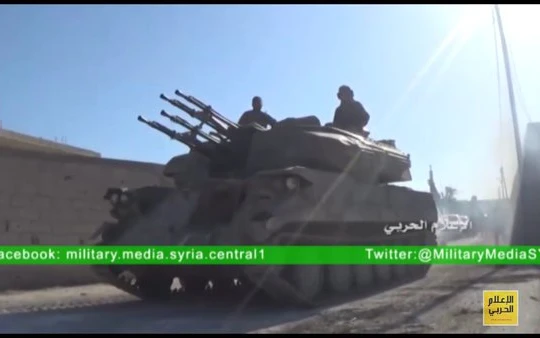 Xe pháo phòng không Shilka quân đội Syria trên khu vực ngoại ô Damascus