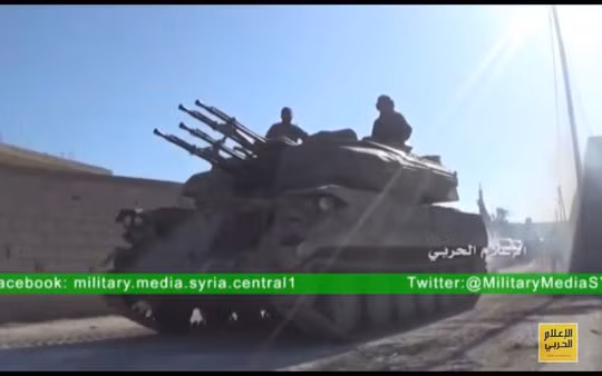 Xe pháo phòng không Shilka quân đội Syria trên khu vực ngoại ô Damascus