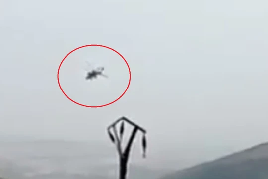 Trực thăng Thổ Nhĩ Kỳ trên khu vực Afrin trước khi bị bắn hạ. ảnh minh họa video