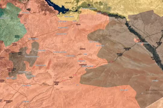 Tổng quan chiến trường Hama, Homs, phía đông Raqqa và Deir Ezzor, bản đồ South Front