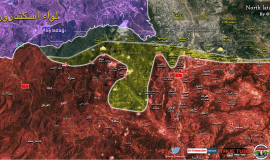 Bản đồ chiến sự miền Bắc Latakia, Syria