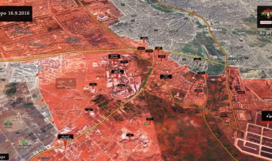 Bản đồ chiến sự thành phố Aleppo kể từ ngày 16.09.2016