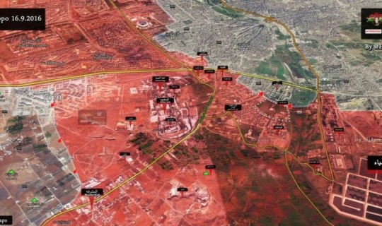 Bản đồ chiến sự thành phố Aleppo kể từ ngày 16.09.2016