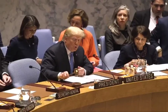 Tổng thống Mỹ Donald Trump tại Liên Hiệp Quốc. Ảnh minh họa từ tài khoản @realDonaldTrump