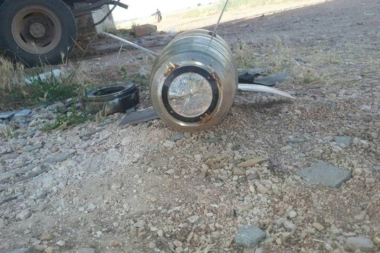 Quả đạn pháo 2K25 Krasnopol do quân đội Syria bắn vào mục tiêu trên vùng nông thôn miền Bắc Hama. Ảnh: South Front.