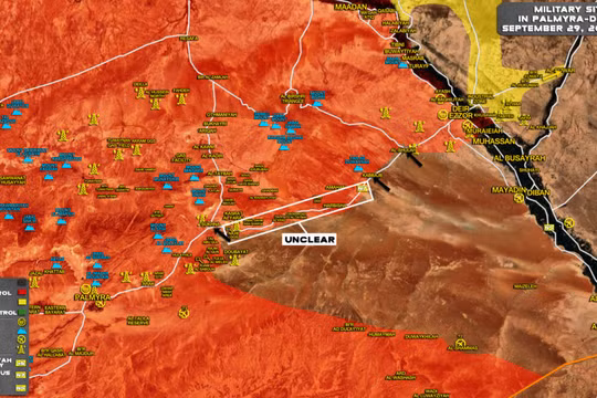 Chiến trường Homs - Deir Ezzor, tình hình diễn ra căng thẳng dọc tuyến đường tiếp vận Palmyra - Deir Ezzor - bản đồ South Front