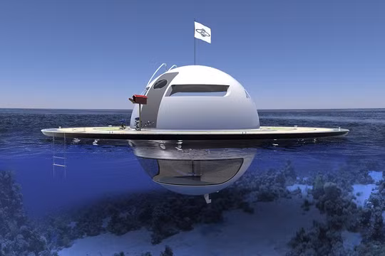 Nhà nổi dạng UFO trên biển