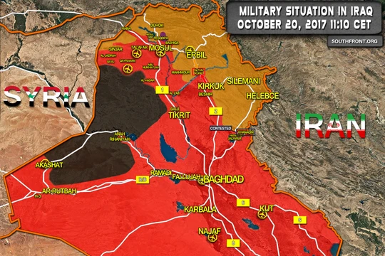 Bàn đồ chiến sự phía tây tỉnh Anbar, khu vực IS đang chiếm đóng - ảnh South Front