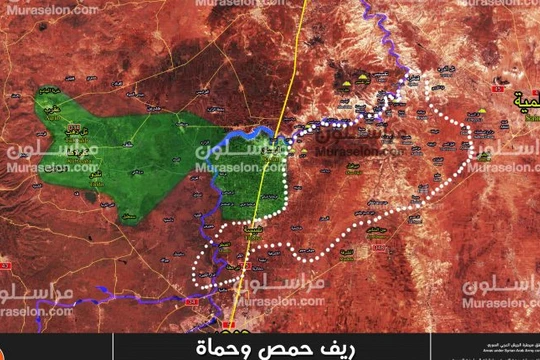 Một vùng đất rộng lớn thuộc vùng Rastan được giải phóng. Bản đồ Muraselon