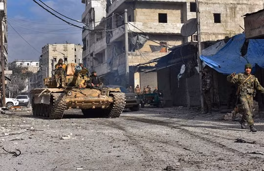 Binh sĩ quân đội Syria trên chiến trường Wadi Barama