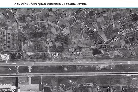 Căn cứ không quân Nga Khmeimim ở Latakia, Syria. Ảnh vệ tinh ngày 19.02.2018
