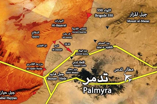 Quân đội Syria đánh thẳng vào cửa tây thành phố Palmyra 