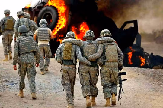 Binh sĩ quân đội Mỹ trúng bom vệ đường. Ảnh minh họa Syria.Liveuamap