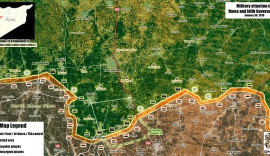 Bản đồ tình hình chiến sự chiến trường tỉnh Hama