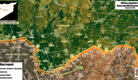 Bản đồ tình hình chiến sự chiến trường tỉnh Hama