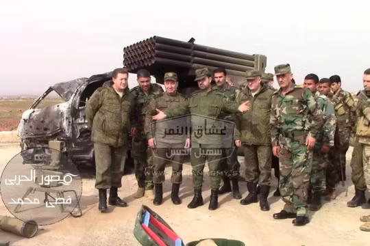 Pháo phản lực Grad thu giữ từ lực lượng khủng bố IS trên chiến trường Hama. Ảnh minh họa quân đội Syria