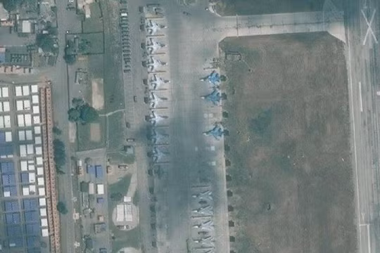 Căn cứ sân bay Khmeymim. Ảnh vệ tinh Masdar News