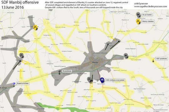 IS đánh chiếm lại một số địa bàn của SDF ở thành phố Manbij