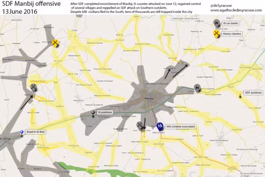 IS đánh chiếm lại một số địa bàn của SDF ở thành phố Manbij