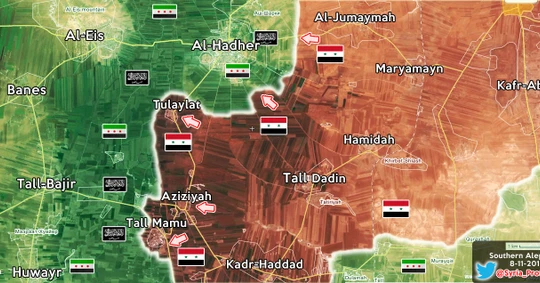 Bản đồ chiến sự vùng Aleppo