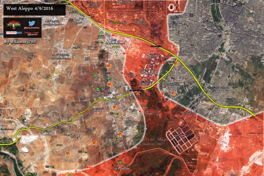 Bản đồ chiến sự thành phố Aleppo ngày 04.09.2016