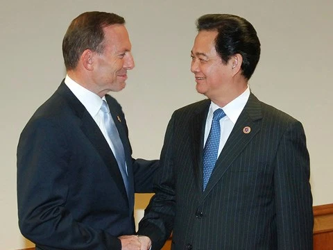 Thủ tướng Úc Tony Abbott và Thủ tướng Nguyễn Tấn Dũng. Ảnh: VOV/Báo điện tử Chính phủ.