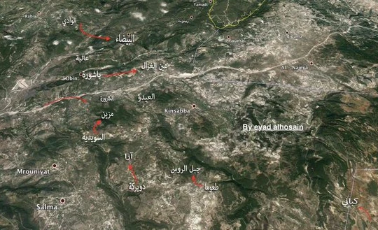 Lữ đoàn 103 đánh chiếm hàng loạt làng và cao điểm ở Latakia