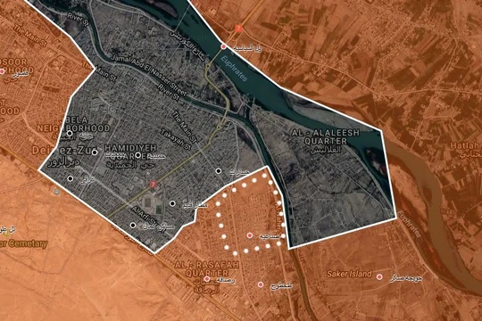 Khu vực còn lại dưới quyền kiểm soát của IS sau cuộc tấn công giải phóng khu công nghiệp Deir Ezzor - ảnh South Front