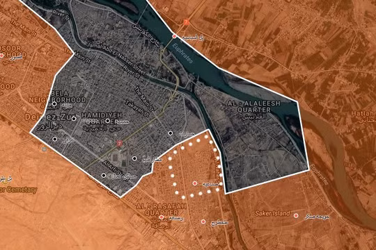 Khu vực còn lại dưới quyền kiểm soát của IS sau cuộc tấn công giải phóng khu công nghiệp Deir Ezzor - ảnh South Front