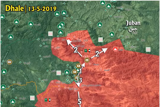 Hướng tiến công của Houthi về thành phố Aden, Yemen. Ảnh South Front