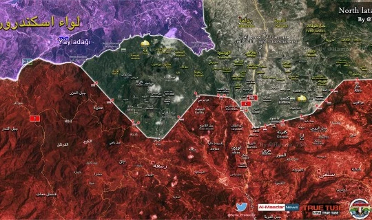 Bản đồ mặt trận Latakia ngày 02.07.2016