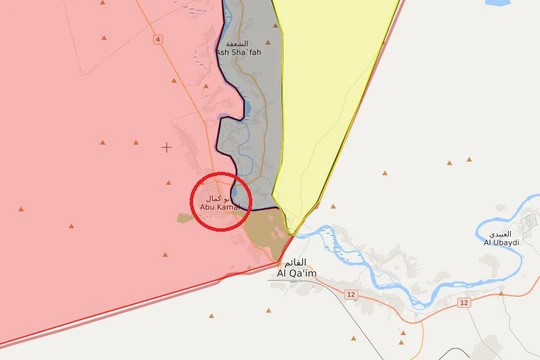 Vị trí thành phố Abukamal, nơi diễn ra cuộc tấn công