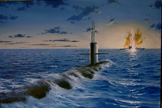 Tàu ngầm dưới con mắt họa sĩ 